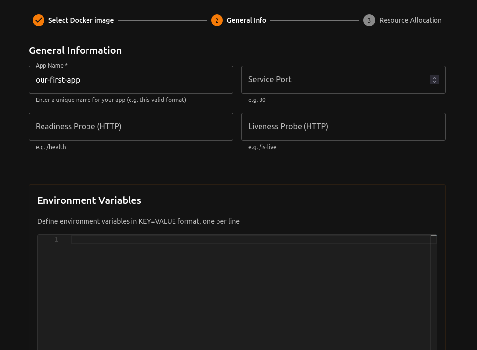 General info for app