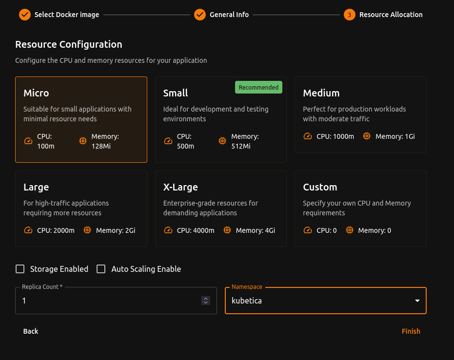 Resource allocation for app